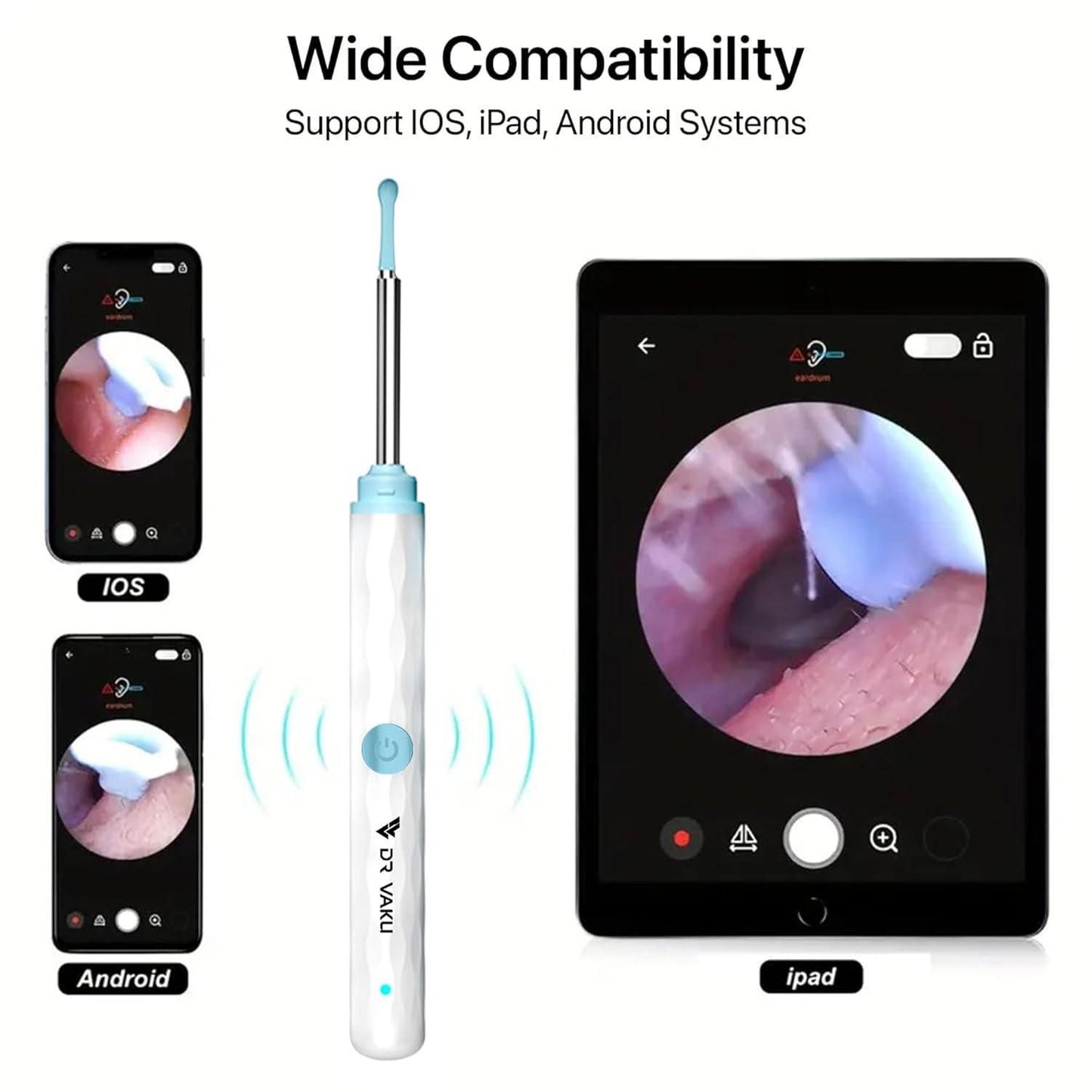 Smart Visual Ear Wax Cleaner with Camera, 1080p FHD Led Light, 360° Visual WIFI Camera