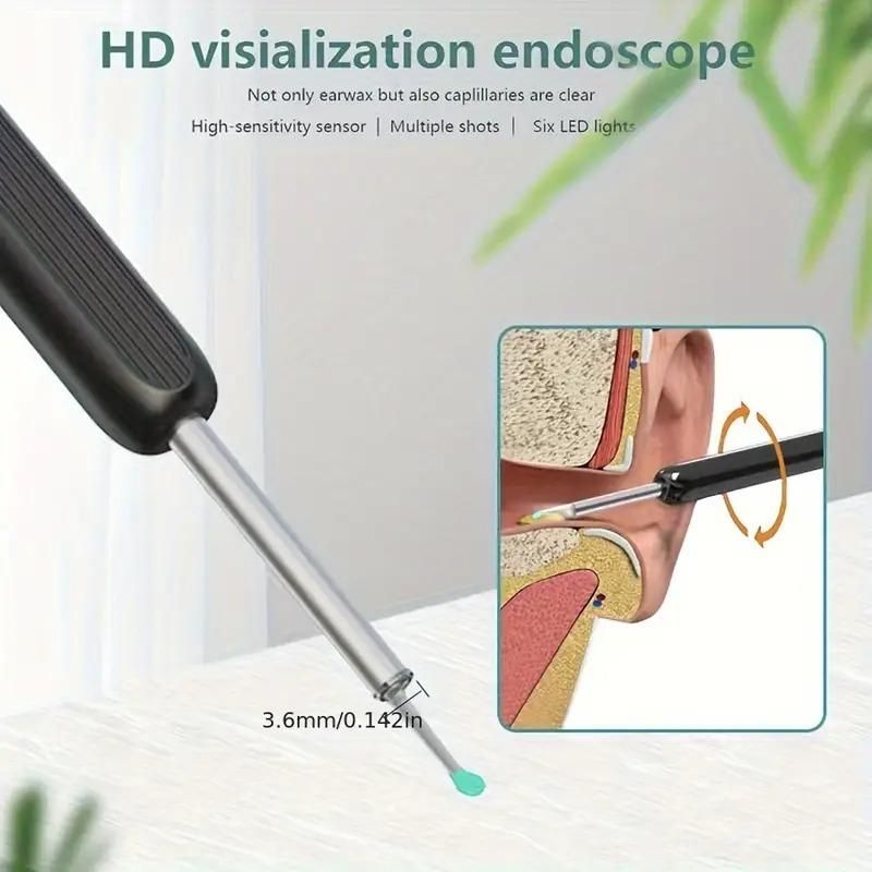 Smart Visual Ear Wax Cleaner with Camera, 1080p FHD Led Light, 360° Visual WIFI Camera