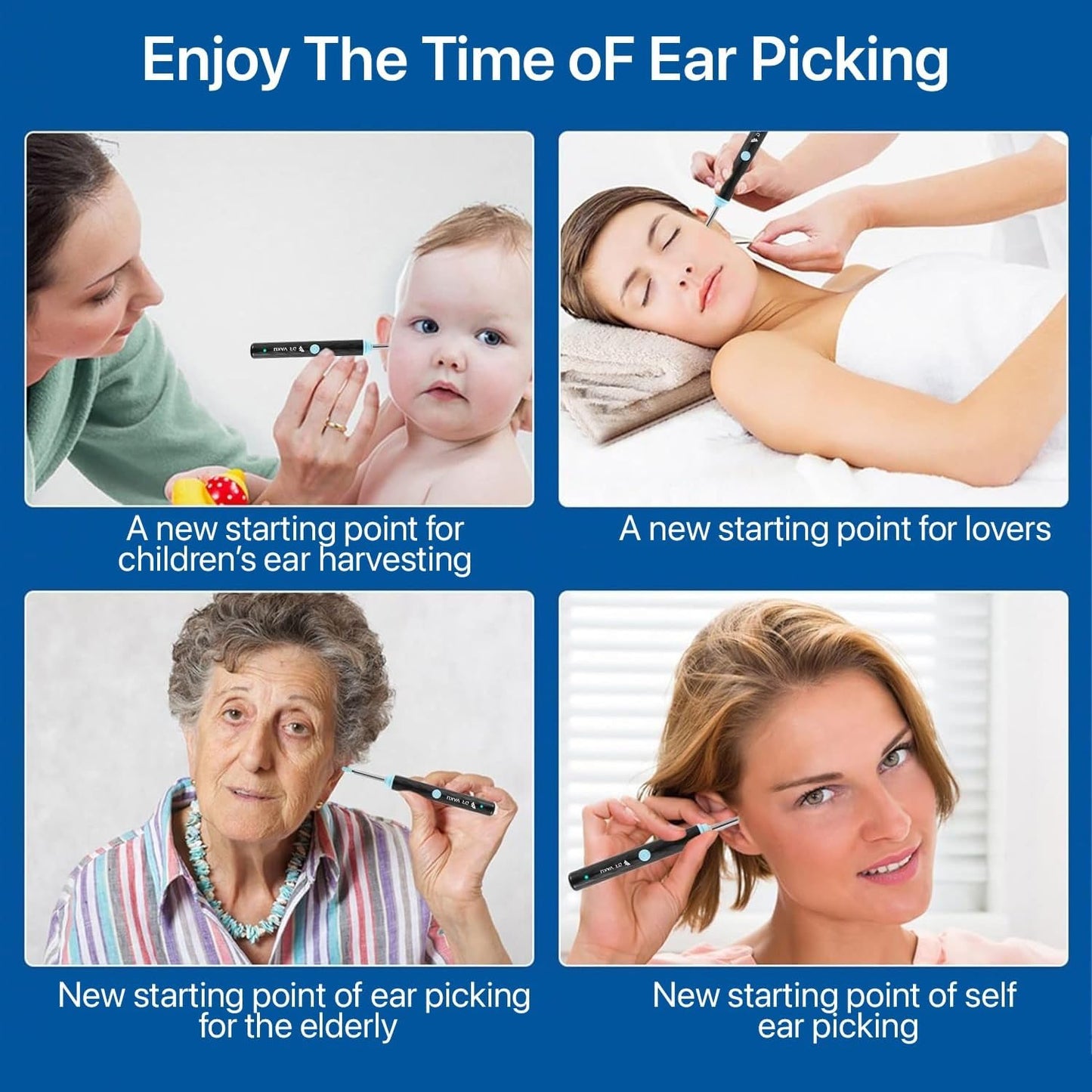 Smart Visual Ear Wax Cleaner with Camera, 1080p FHD Led Light, 360° Visual WIFI Camera
