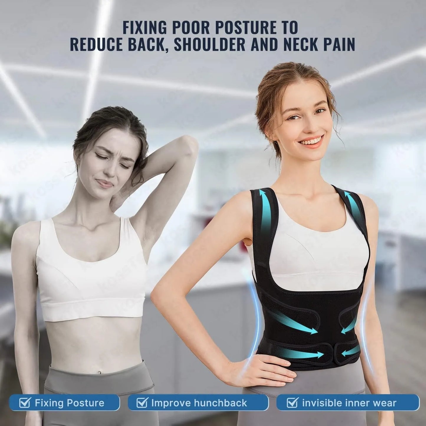 Adjustable Back Posture Corrector Belt – Pain Relief & Confidence Boost for Men & Women