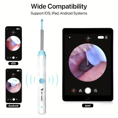 Smart Visual Ear Wax Cleaner with Camera, 1080p FHD Led Light, 360° Visual WIFI Camera